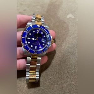 Men’s Gold And Stainless Watch Blue Face Automatic